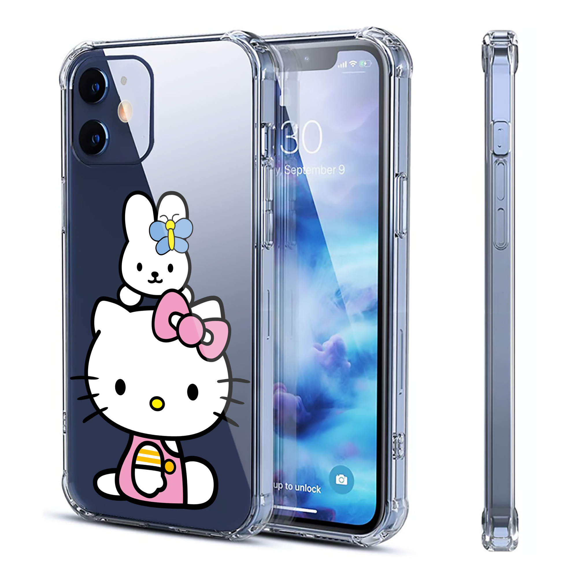 （画像用） Hello Kitty ハローキティ 【iPhone 12シリーズ対応】透明スマホケース（クリアソフトケース）